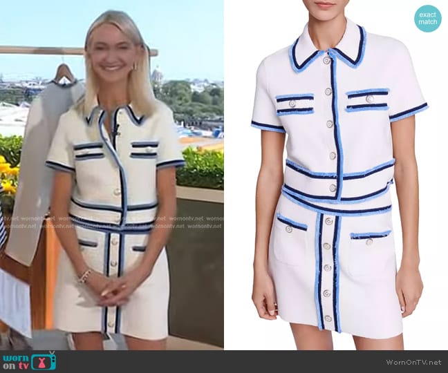 Maje Jirsal Terry Mini Skirt in Ecru worn by Zanna Roberts Rassi on Today