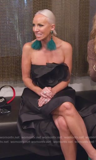 Margaret’s black floral top and skirt on The Real Housewives of New Jersey