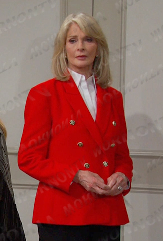 Marlena’s red double breasted blazer on Days of our Lives