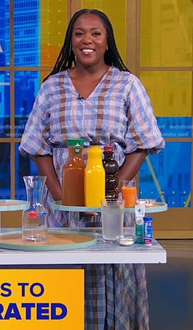 Maya Feller’s plaid maxi dress on Good Morning America