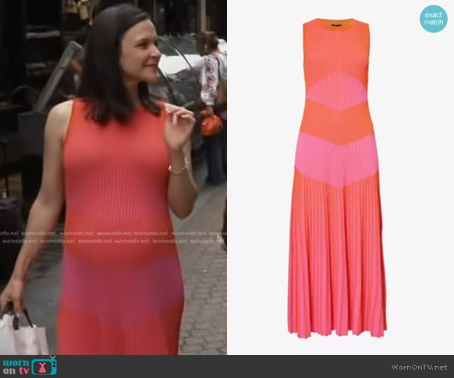 Me + Em Racer Crew Neck Rib Maxi Dress worn by Maggie Rulli on Good Morning America