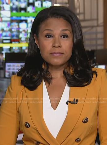 Meagan Fitzgerald’s yellow double breasted blazer on Today
