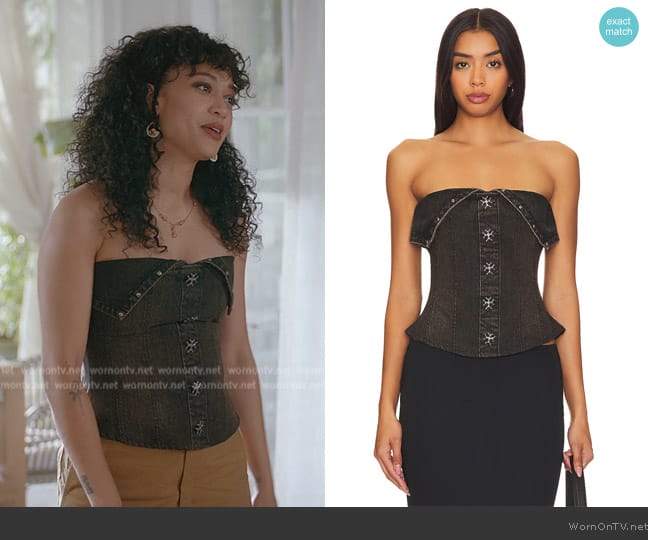 Miaou Gray Scarlett Denim Camisole worn by Olivia Baker (Samantha Logan) on All American