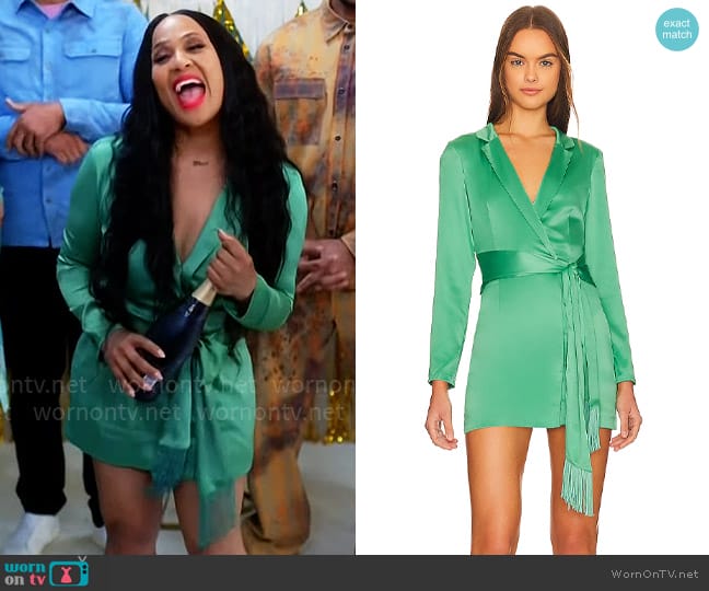 More To Come Shanelle Blazer Fringe Dress worn by Pam (Angie Beyince) on Tyler Perrys Sistas