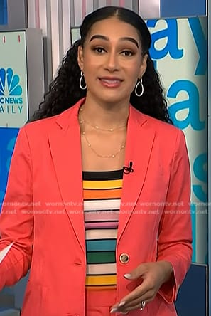 Morgan’s multicolor striped top on NBC News Daily