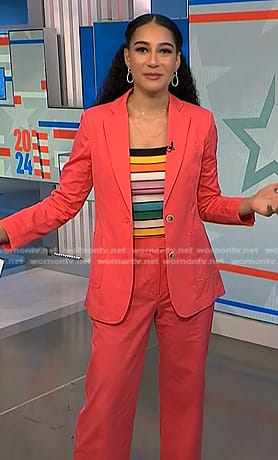 Morgan’s pink blazer and pant suit on NBC News Daily