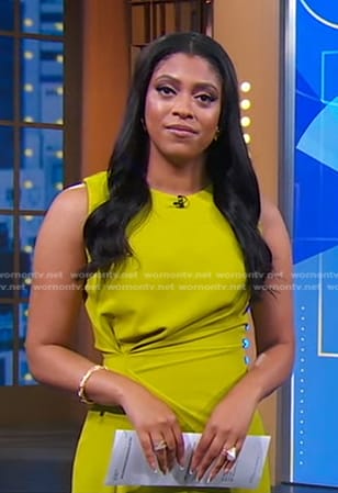 Morgan’s yellow gathered dress on Good Morning America