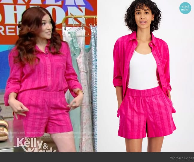 On 34th Embroidered Shirt worn by Amy Goodman on Live with Kelly and Mark