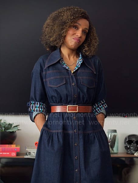Paige’s denim shirtdress on UnPrisoned