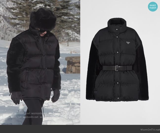 Prada : Re-Nylon down jacket worn by Kris Jenner (Kris Jenner) on The Kardashians