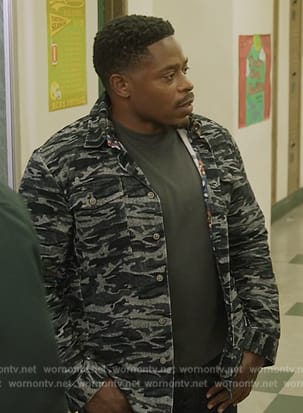 Preach’s camo print jacket on All American