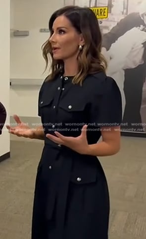 Rebecca’s navy utility shirtdress on Good Morning America