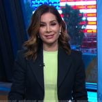 Rebecca’s lime green ribbed short sleeve top on Good Morning America