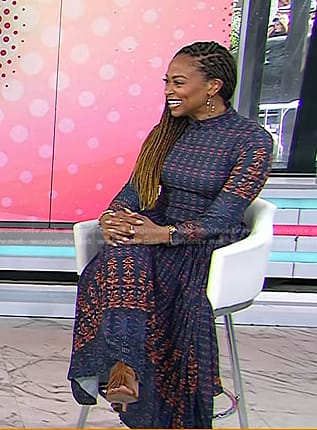 Rhea Williams’ blue floral dress on Today