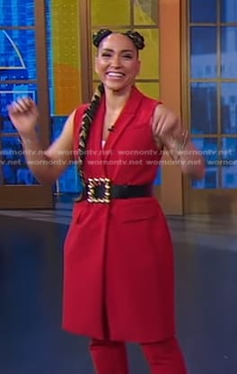Robin Arzón’s gold buckle belt on Good Morning America