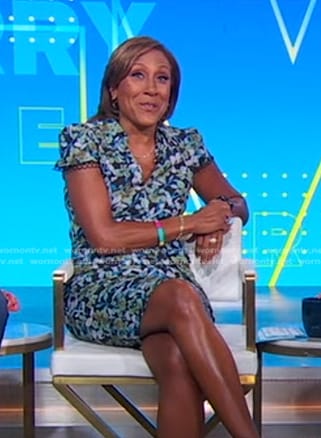 Robin’s floral print cap sleeve dress on Good Morning America