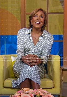 Robin’s grey printed shirtderss on Good Morning America