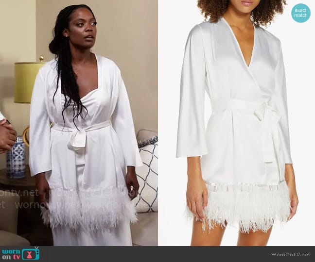 Rya Collection Swan Cover Up Robe worn by Sabrina Hollins (Novi Brown) on Tyler Perrys Sistas