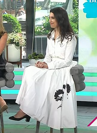 Sally Holmes’s white floral shirtdress on Today