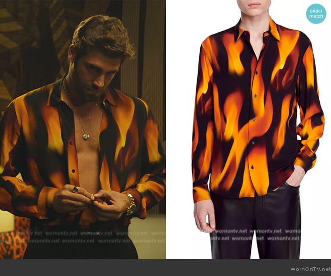 Sandro Long Sleeve Flame Shirt