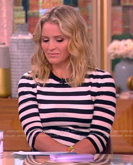 Sara’s striped top and polka dot skirt on The View