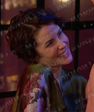 Sarah’s green floral robe on Days of our Lives