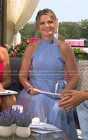 Savannah’s blue polka dot dress on Today