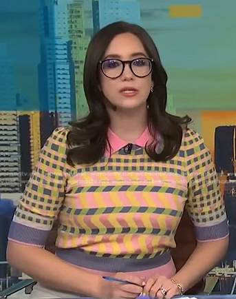 Savannah’s check polo sweater on NBC News Daily