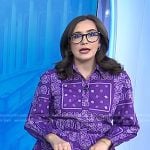 Savannah’s purple paisley print dress and sandals on Today