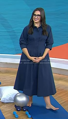 Savannah’s navy midi shirtdress on Today