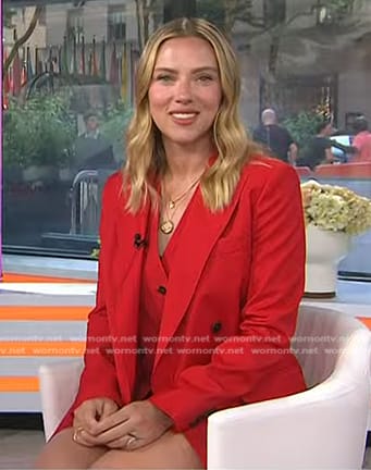 Scarlett Johansson’s red blazer and shorts on Today