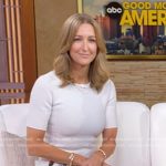 Lara’s white floral fit and flare dress on Good Morning America