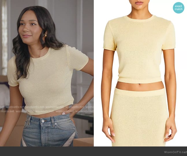 Ser.o.ya Clare Baby Tee worn by Layla Keating (Greta Onieogou) on All American
