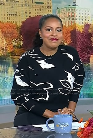 Sheinelle’s black floral sweater on Today