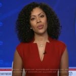 Shirleen’s red belted v-neck dress on Good Morning America