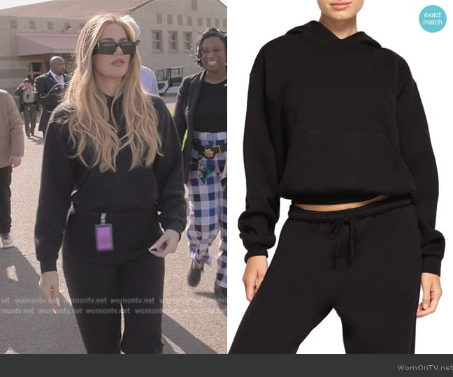 Skims Cotton Blend Fleece Classic Pullover Hoodie worn by Khloe Kardashian (Khloe Kardashian) on The Kardashians