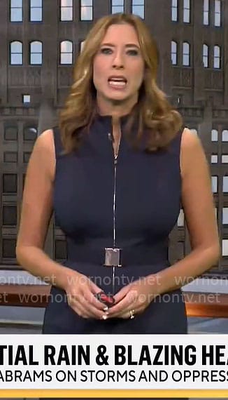 Stephanie Abrams’ navy zip front dress on CBS Mornings