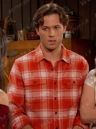 Tate’s orange plaid shirt on Days of our Lives