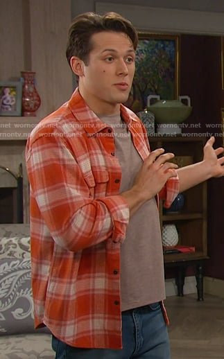 Tate’s orange plaid shirt on Days of our Lives