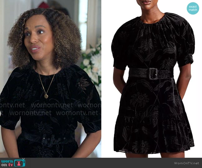 Ted Baker Tilly Belted Velvet Dress worn by Paige Alexander (Kerry Washington) on UnPrisoned