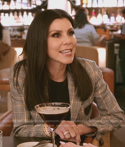 Heather’s gray plaid blazer on The Real Housewives of Orange County
