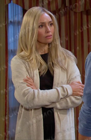 Theresa’s ivory ribbed cardigan on Days of our Lives