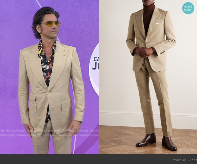 Tom Ford Shelton Slim-Fit Cotton and Silk-Blend Suit Jacket worn by John Lamos on Today