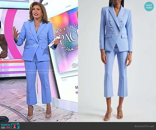 Veronica Beard Miller Double Breasted Dickey Jacket in Hydrangea worn by Hoda Kotb on Today