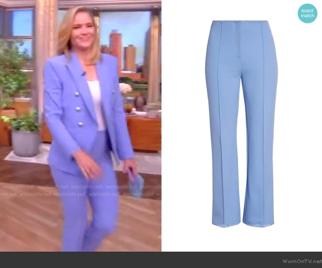 Veronica Beard Jaya Pintuck Crop Pants worn by Sara Haines on The View