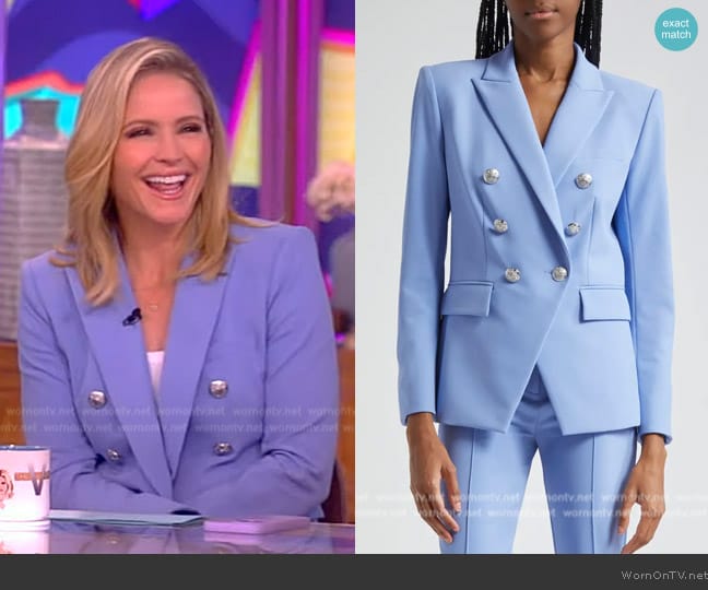 Veronica Beard Miller Dickey Double-Breasted Blazer worn by Sara Haines on The View