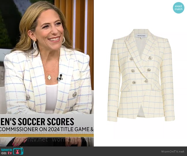 Veronica Beard Miller Dickey Plaid Tweed Jacket worn by Jessica Berman on CBS Mornings