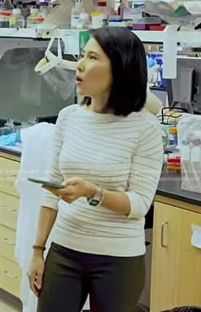 Vicky’s white striped sweater on Today