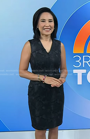 Vicky’s black snakeskin print v-neck dress on Today