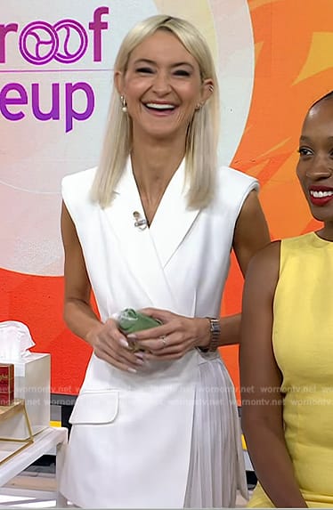 Zanna Roberts’ white sleeveless blazer dress on Today